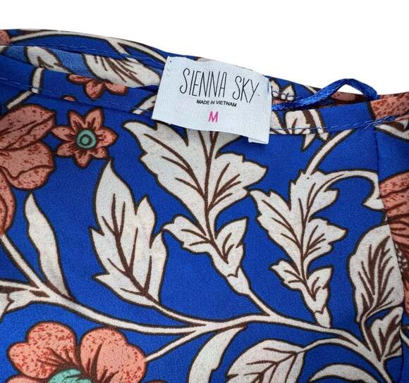 Sienna Sky Floral Puff Sleeve Smocked Ruffle Top WT8 - Picture 5 of 5